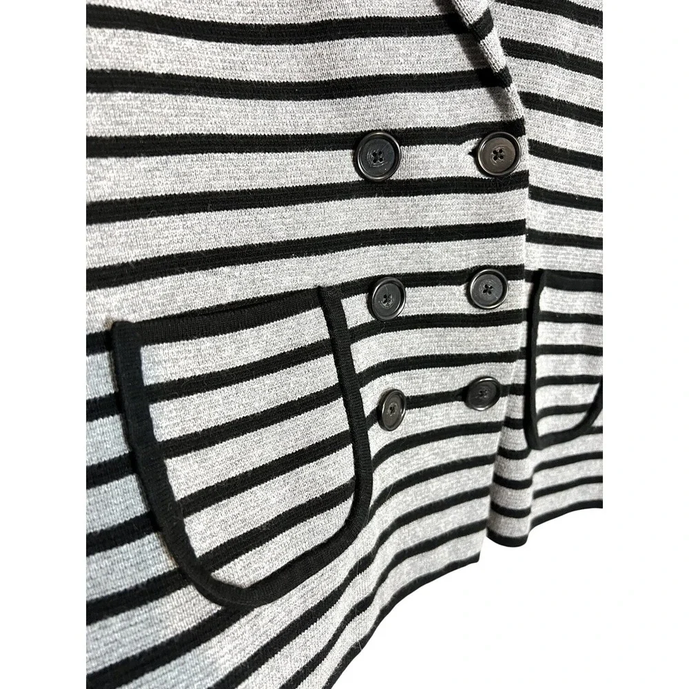 Loft Striped Knit Double Breasted Blazer - Size Small Secretary Officewear - Picture 3 of 6